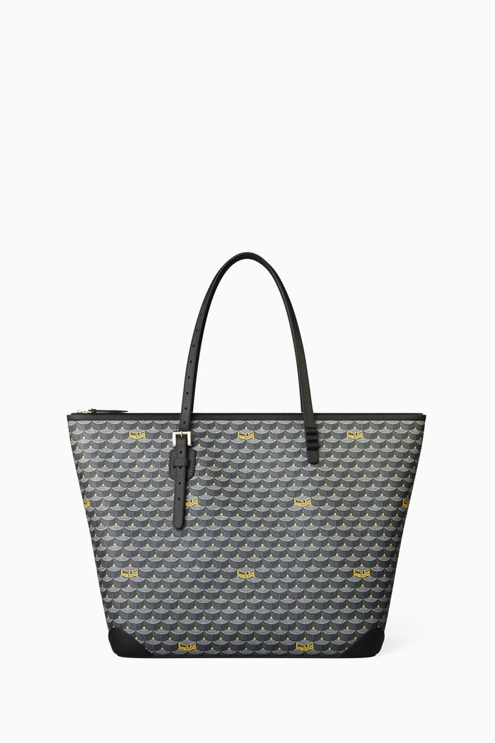 Daily Battle 35 Zip Tote Bag in Canvas & Leather, Grey