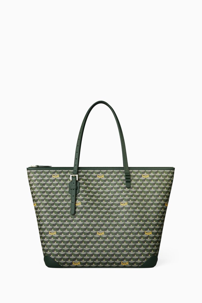 

Daily Battle 35 Zip Tote Bag in Canvas & Leather, Green