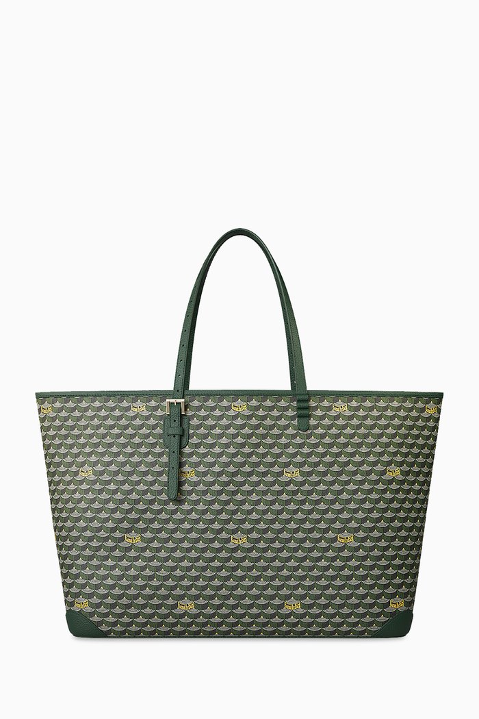 

Daily Battle 41 Tote Bag in Canvas & Leather, Green