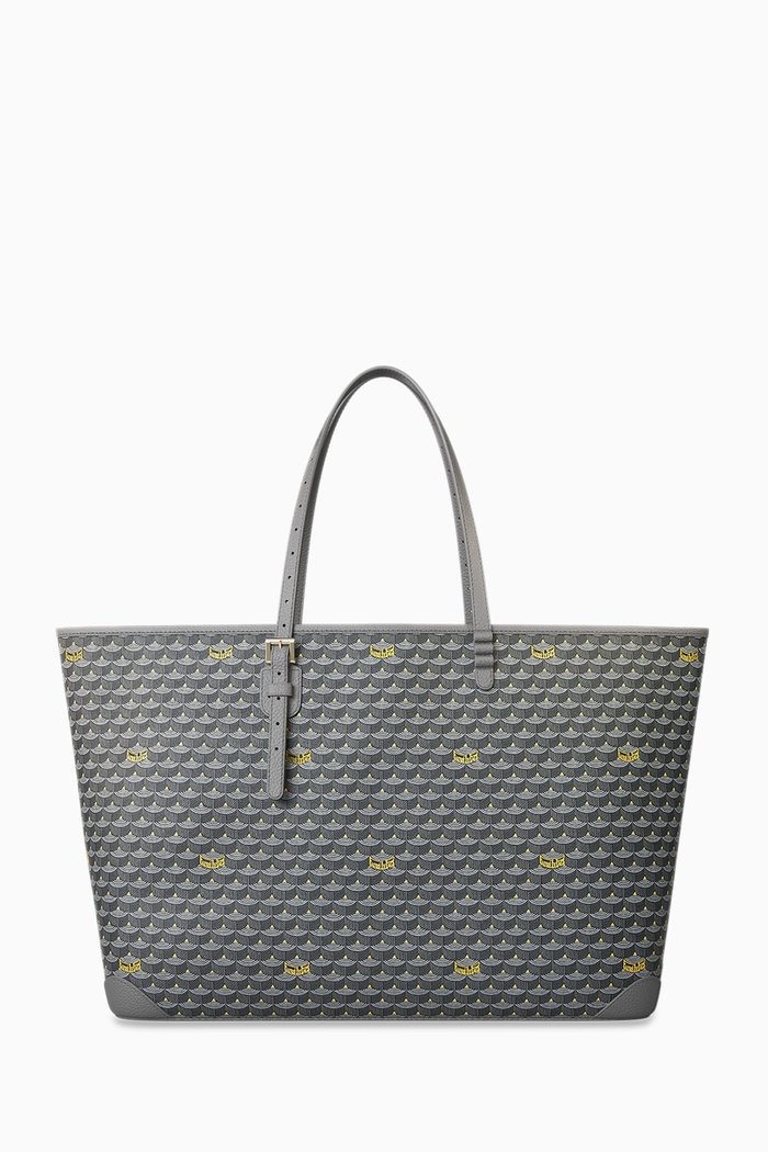 Daily Battle 41 Tote Bag in Canvas & Leather, Grey