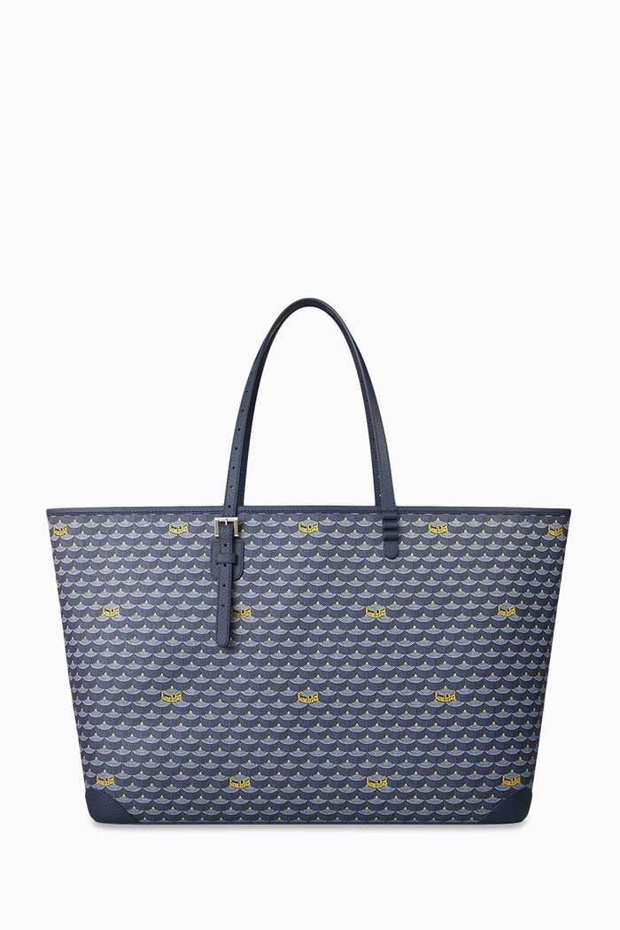 

Daily Battle 41 Tote Bag in Canvas & Leather, Blue
