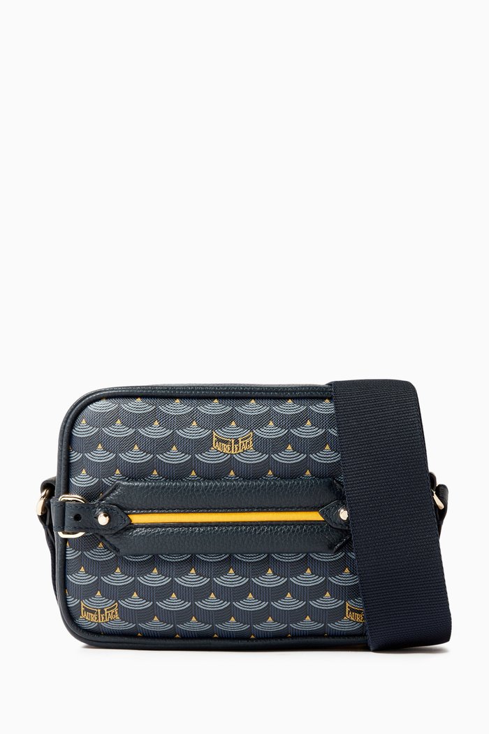 

Hands on 17 Crossbody Bag in Canvas & Leather, Blue