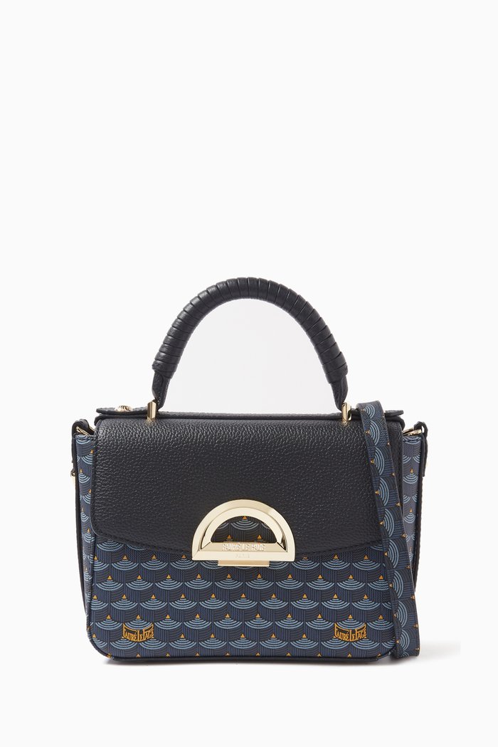 Parade Soft 19 Top Handle Bag in Canvas & Leather, Blue