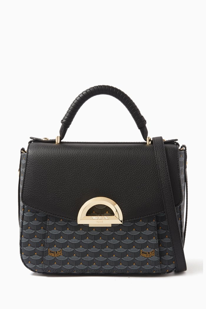 

Parade Soft 23 Top Handle Bag in Canvas & Leather, Grey