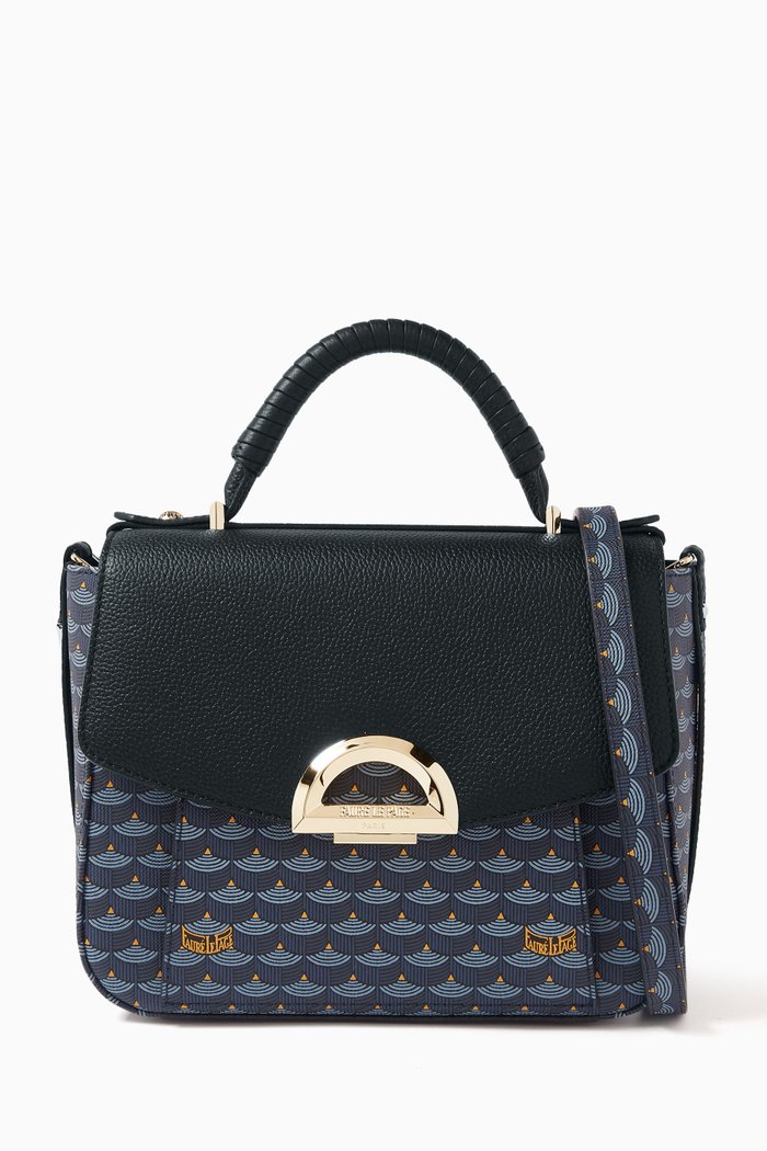 

Parade Soft 23 Top Handle Bag in Canvas & Leather, Blue