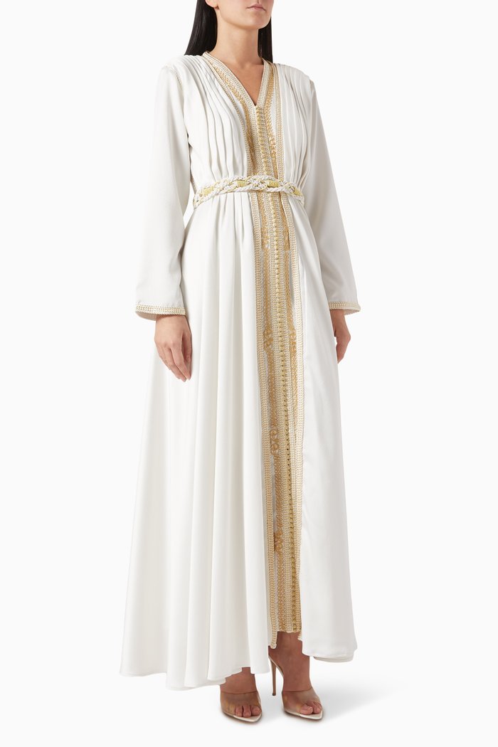 

Embroidered Kaftan Set, Neutral