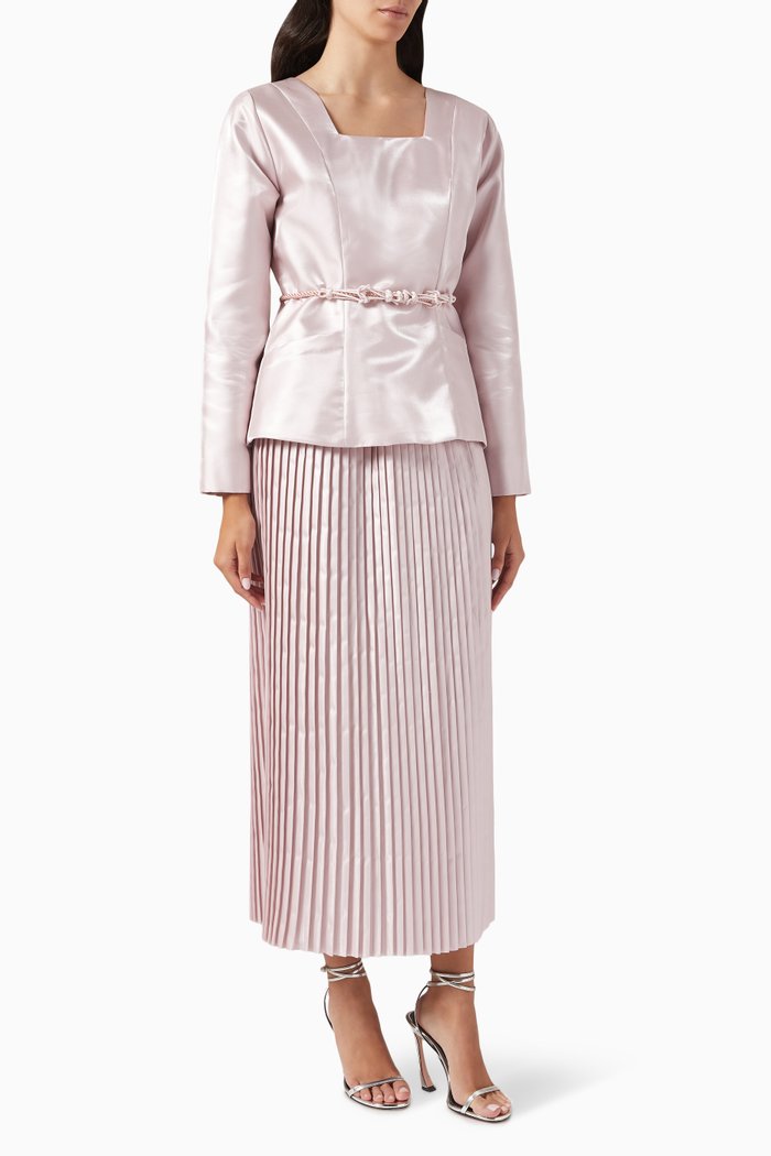 

Top & Skirt Belted Set, Pink