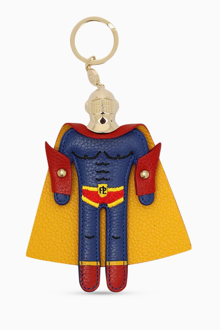 

Arthur Superhero Keychain in Calf Leather, Multicolour