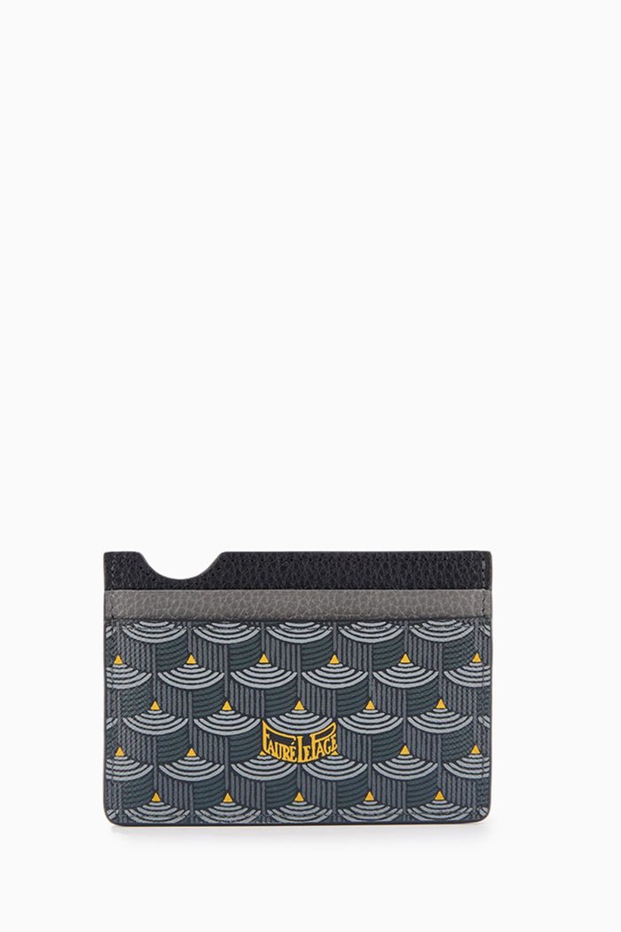 

Etendard 4CC Card Holder in Scale Canvas, Grey
