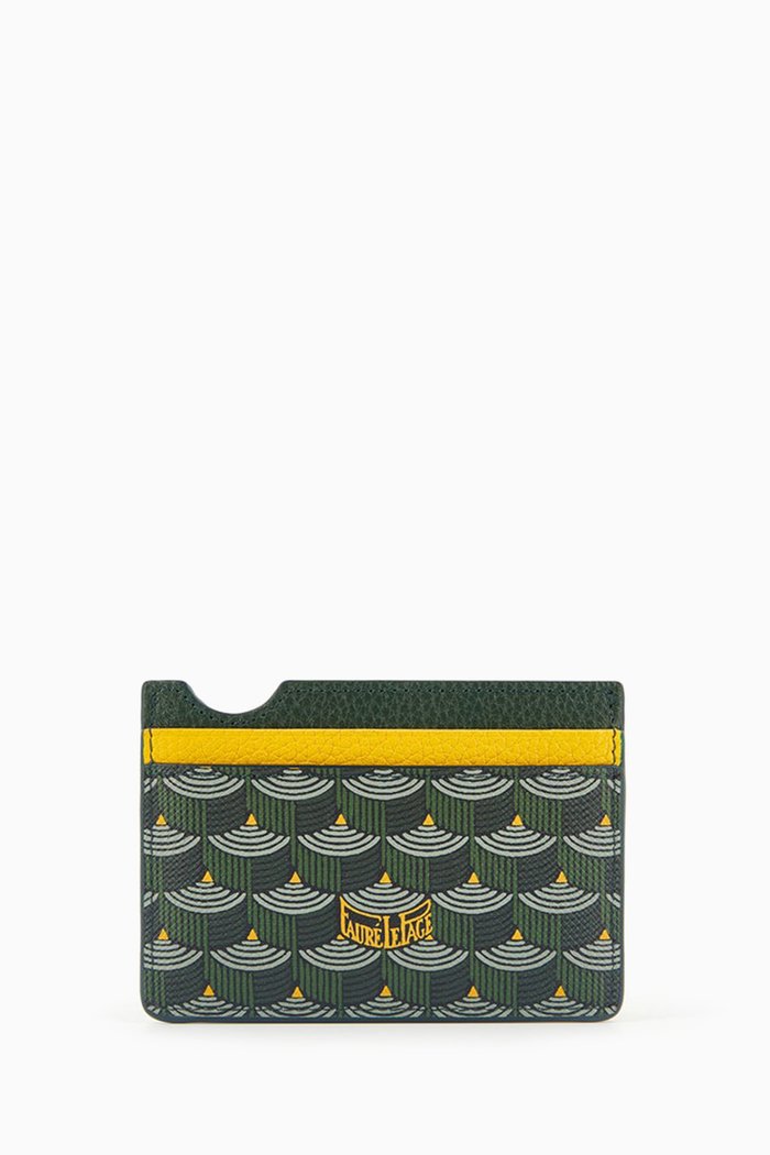 Etendard 4CC Card Holder in Scale Canvas, Green
