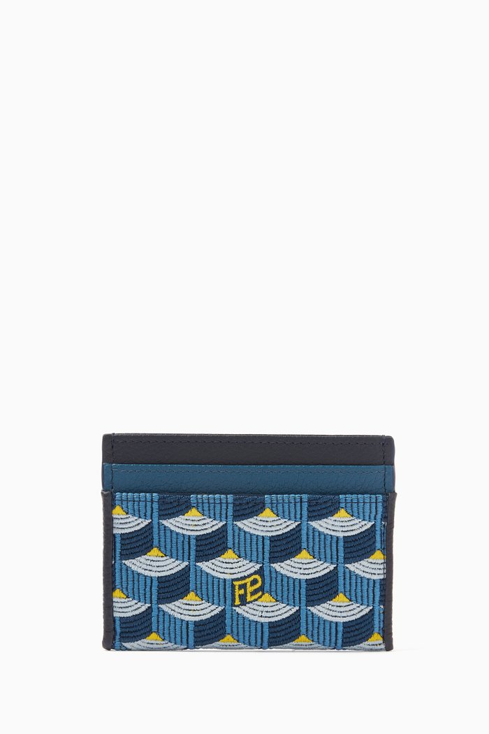 

Etendard 4CC Card Holder in Saga Jacquard, Blue