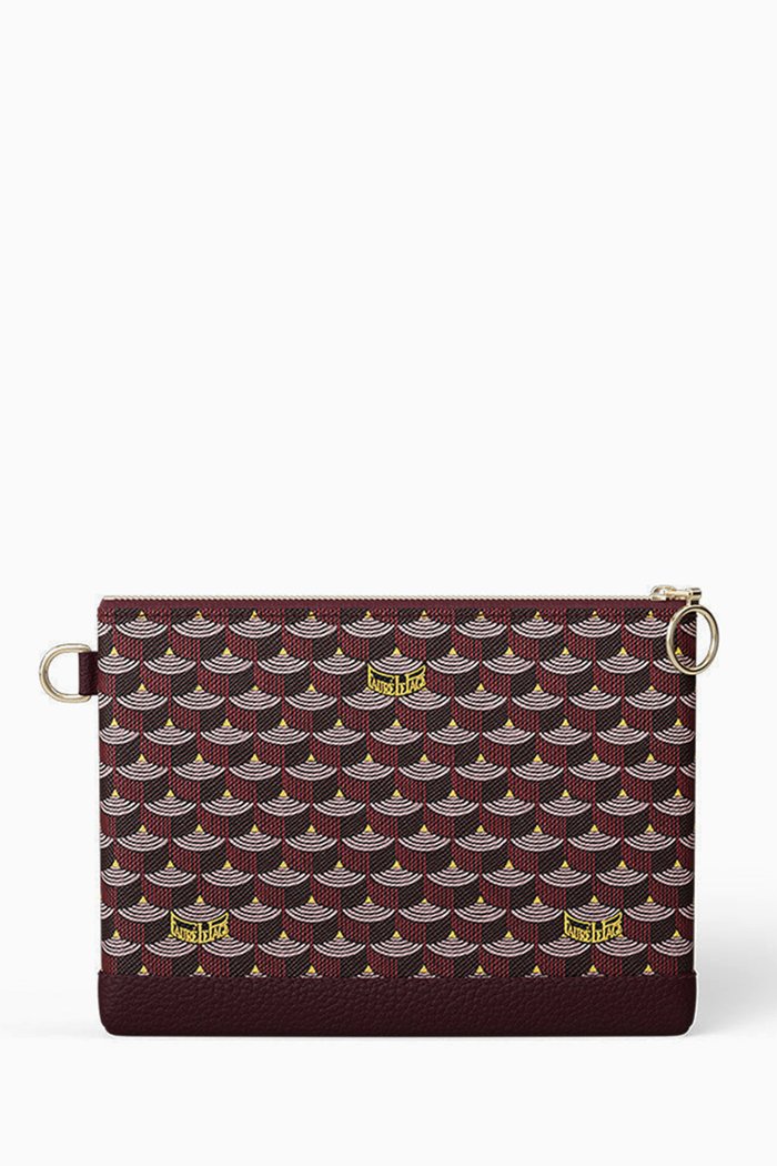 

Zip Pochette in Scale Canvas, Burgundy