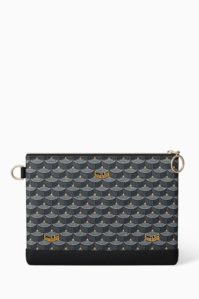 

Zip Pochette in Scale Canvas, Grey