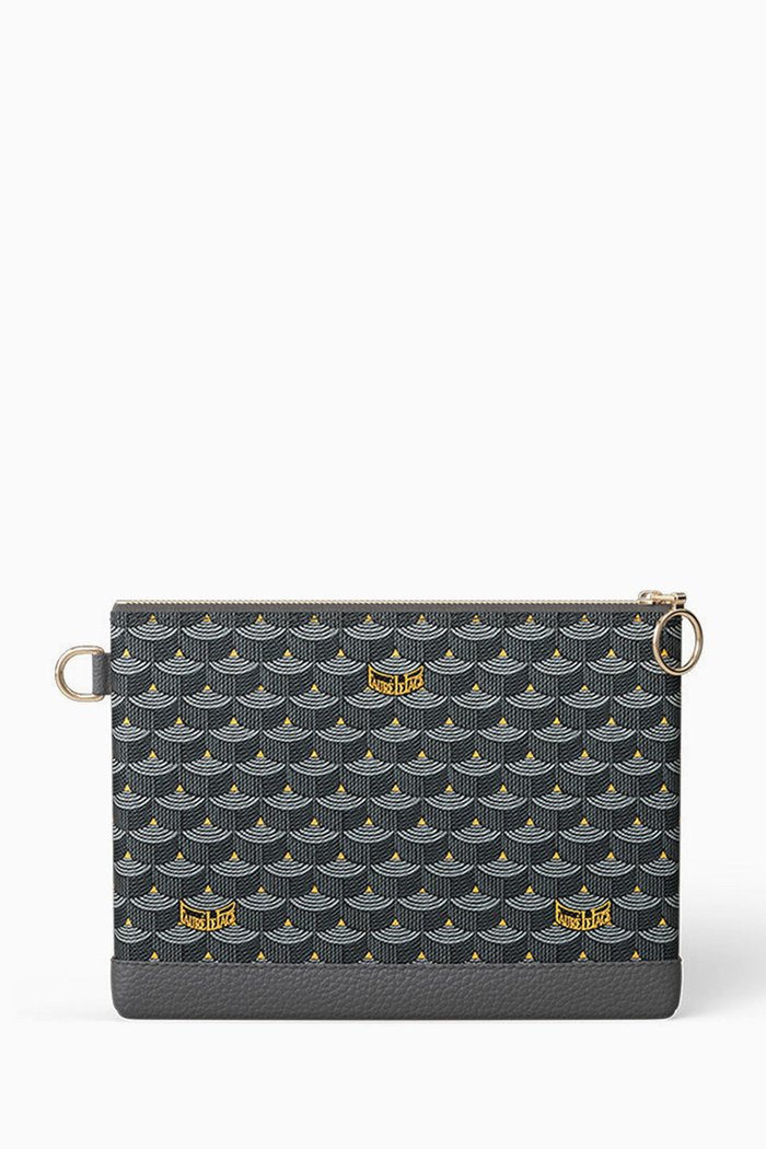 

Zip Pochette in Scale Canvas, Grey