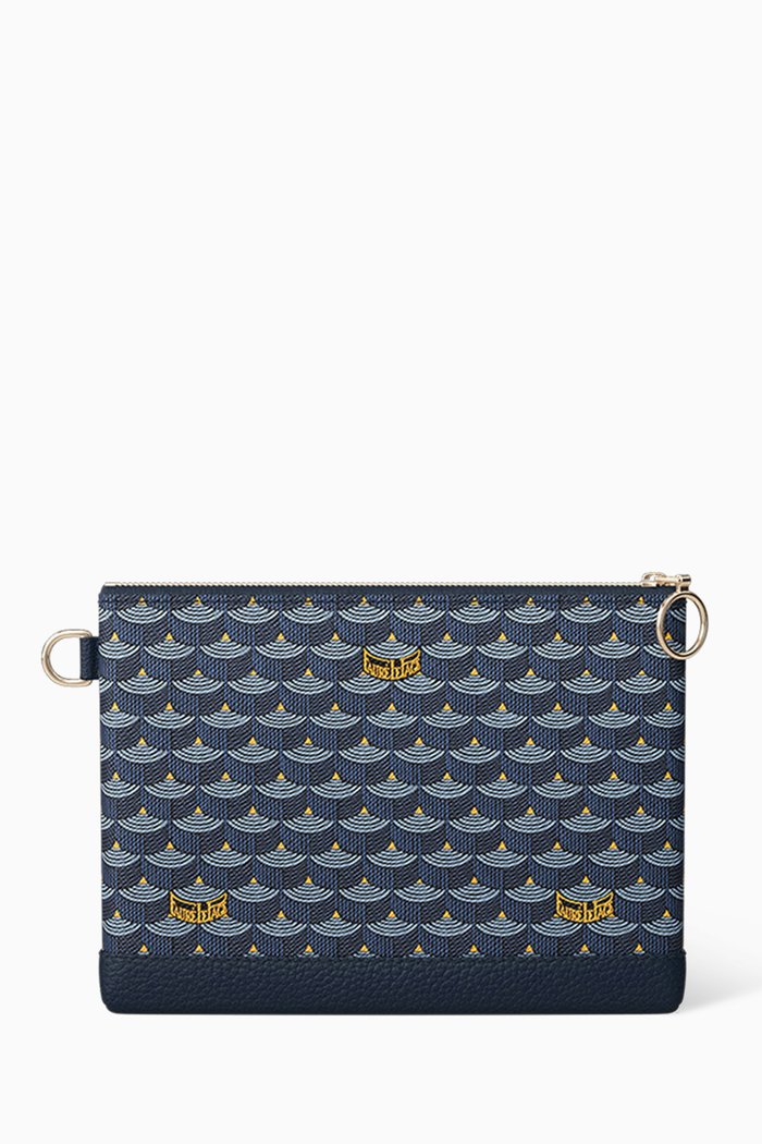 

Zip Pochette in Scale Canvas, Blue