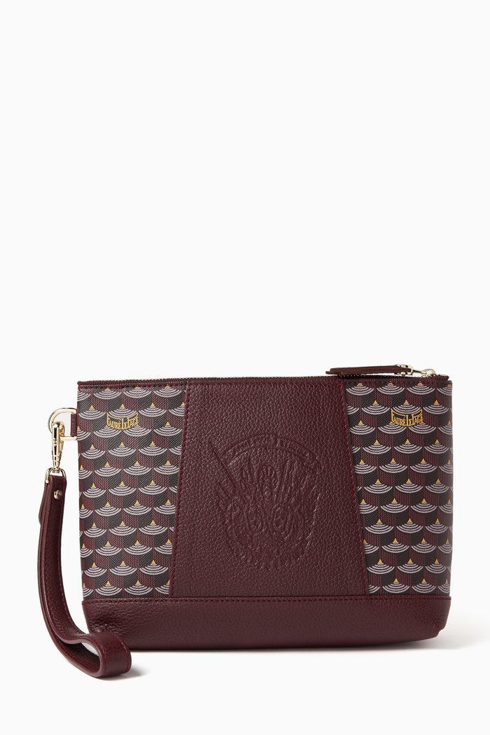 

Carry On 21 Pouch in Canvas & Leather, Burgundy