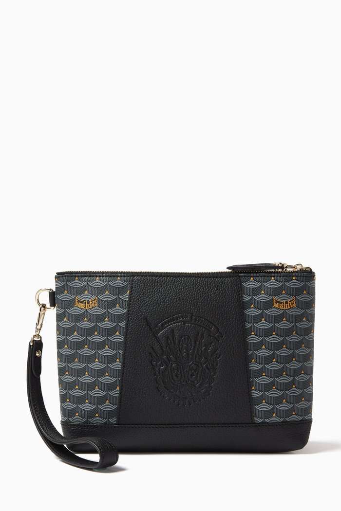 

Carry On 21 Pouch in Canvas & Leather, Grey