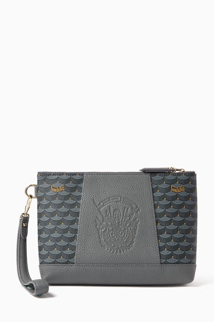 

Carry On 21 Pouch in Canvas & Leather, Grey
