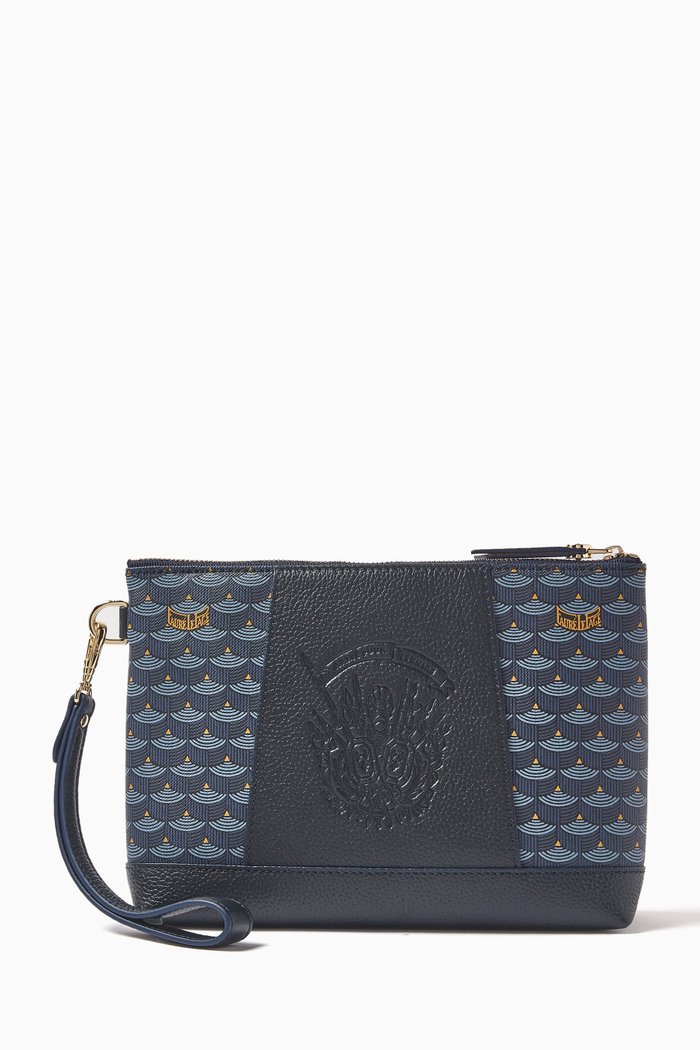 

Carry On 21 Pouch in Canvas & Leather, Blue