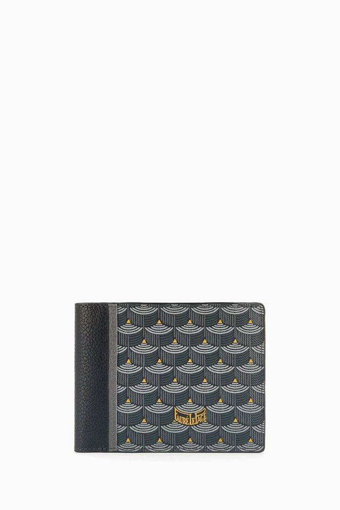 6CC Etendard Wallet in Canvas & Leather, Grey