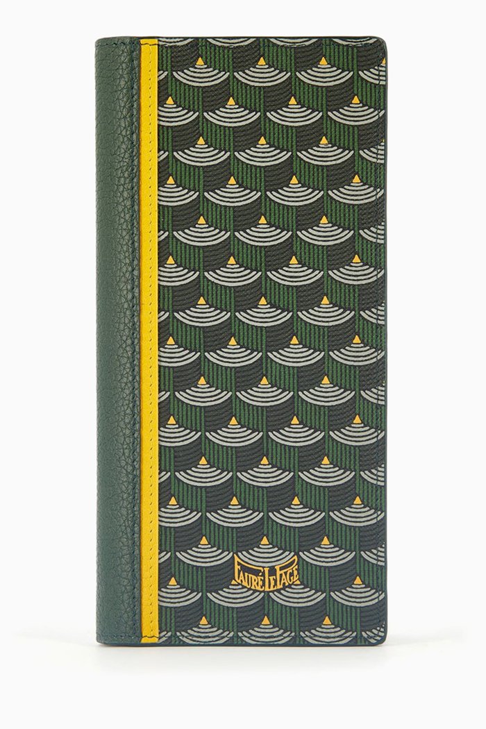 7CC Etendard Wallet in Canvas & Leather, Green