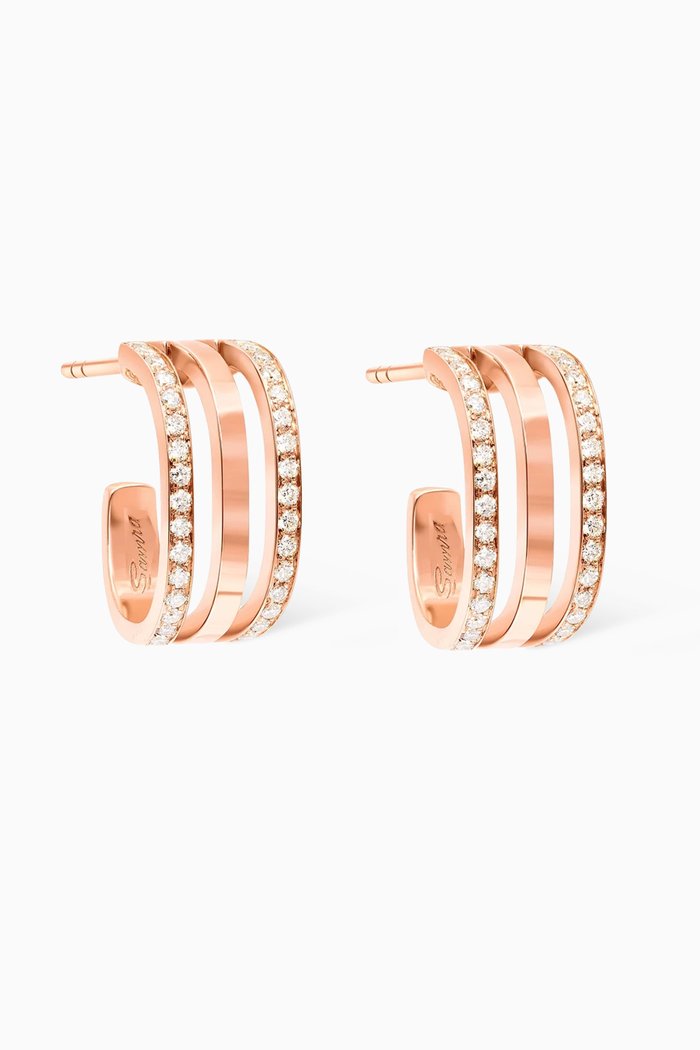 Wid Diamond Triple Earrings in 18kt Rose Gold