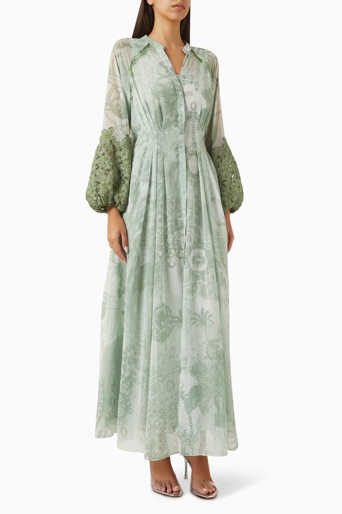 

Treasure-C Printed Dress in Chiffon, Green