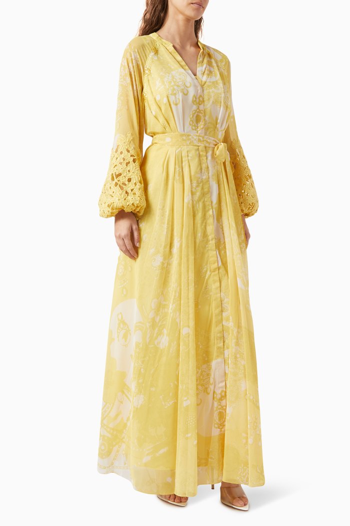 

Treasure-C Printed Dress in Chiffon, Yellow