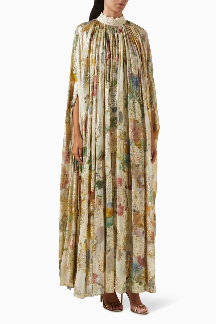 

Antiquity-A Printed Dress in Lurex-georgette, Neutral
