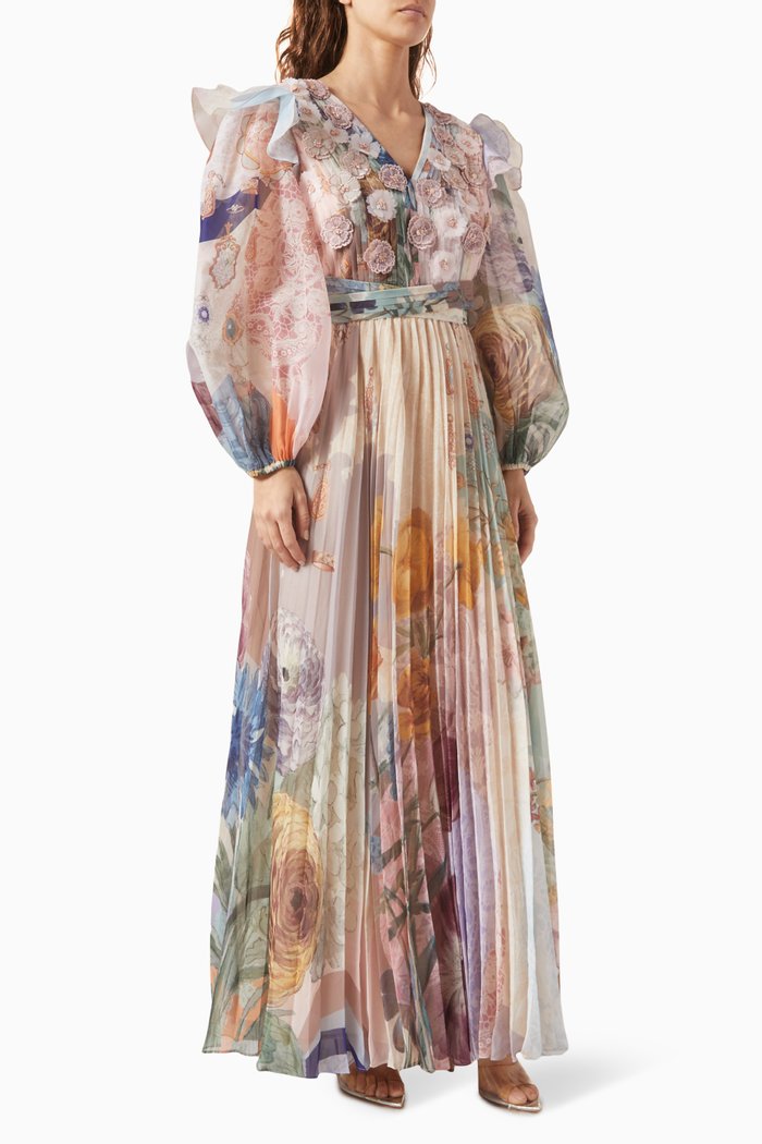 Antiquity-F Printed Dress in Chiffon, Multicolour