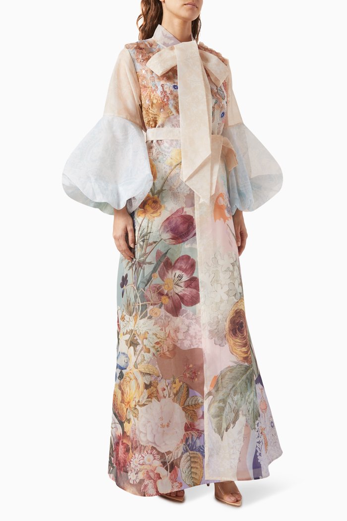 

Constantinople-B Printed Dress Set in Organza, Multicolour