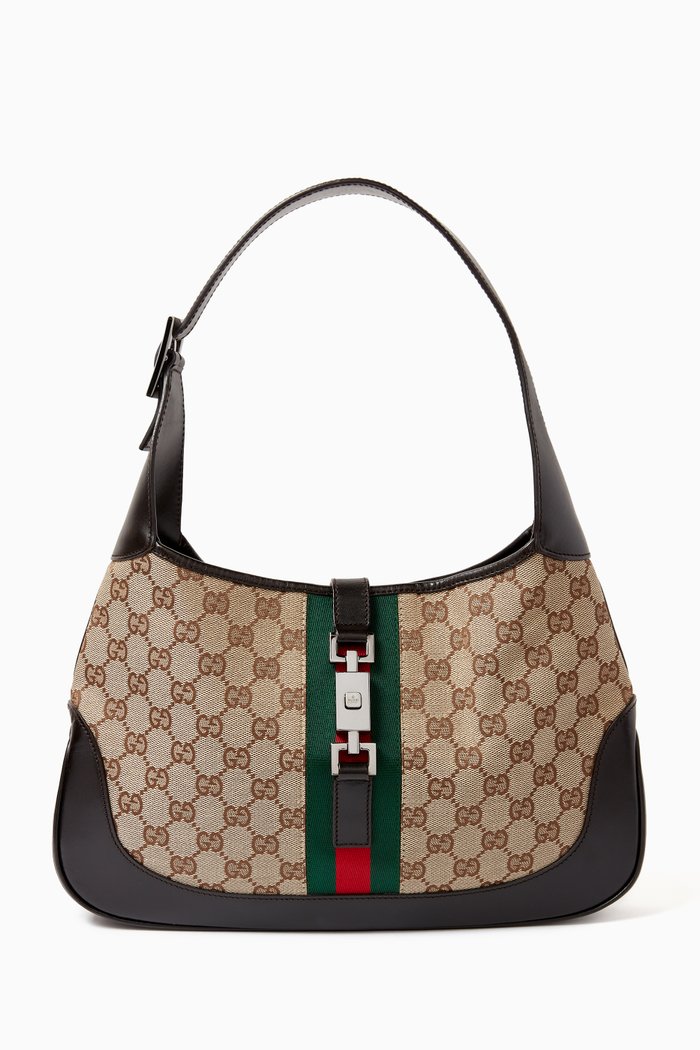 

Classic GG Jackie Shoulder Bag in Canvas, Brown