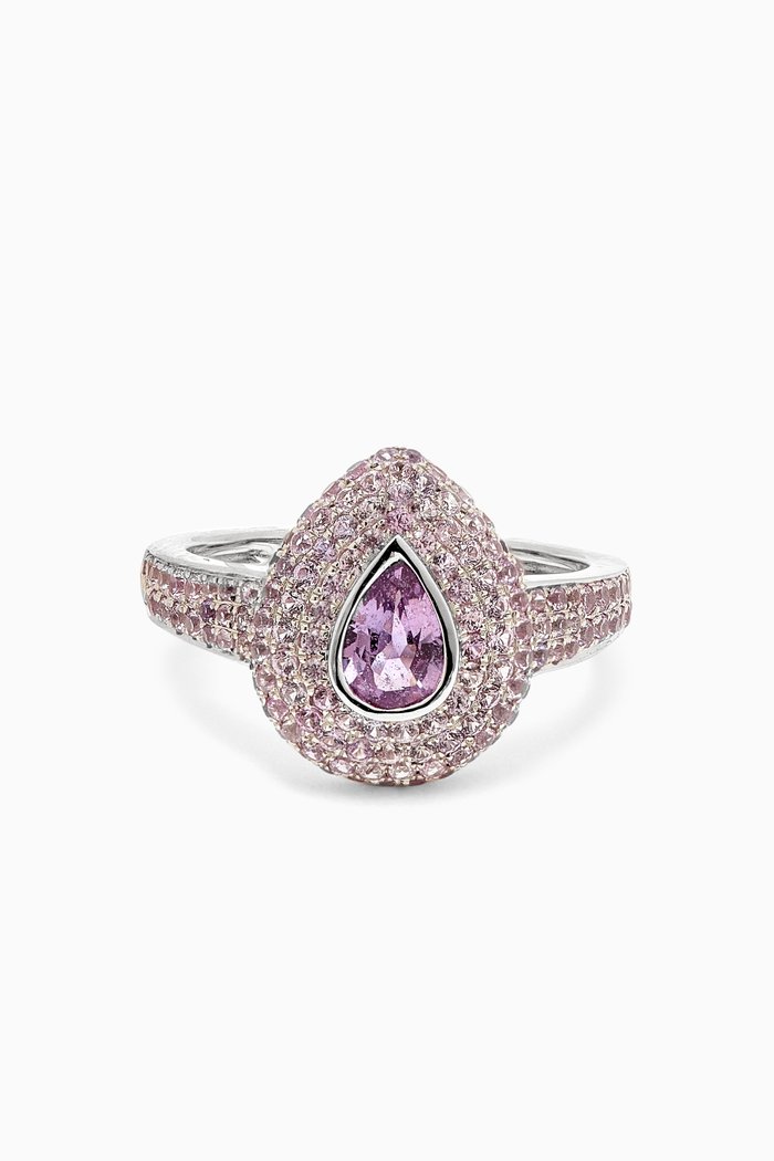 

Pear Topaz Pinky Ring in 18kt White Gold, Purple