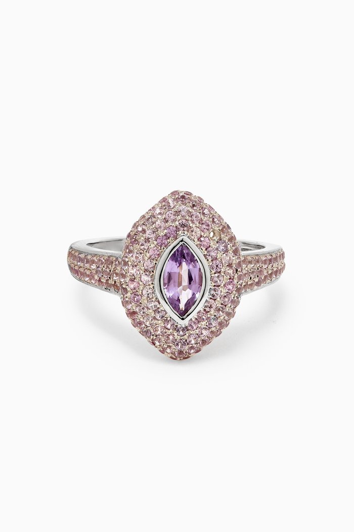 

Marquise Sapphire Pinky Ring in 18kt White Gold, Purple