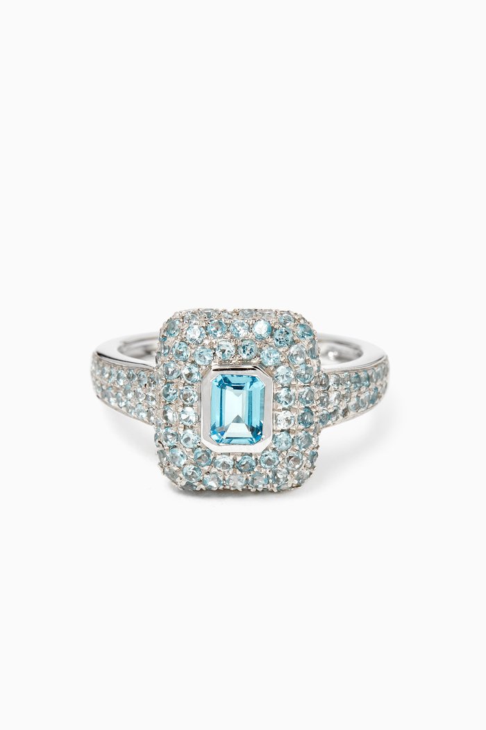 

Pinky Sapphire Ring in 18kt White Gold, Blue