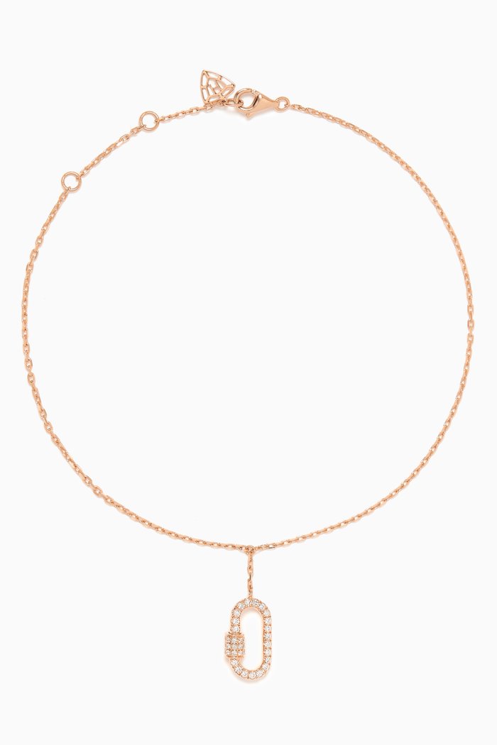 

LoveLock Diamond Pendant Anklet in 18kt Rose Gold