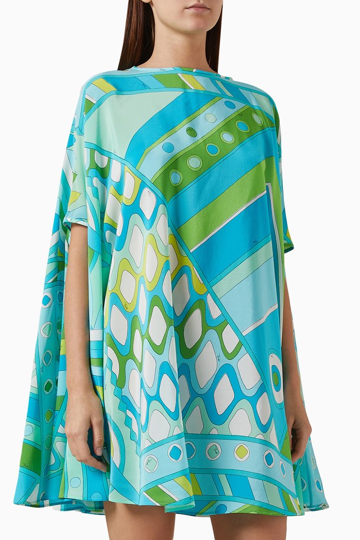 

Vivara-print Mini Kaftan Dress in Silk, Multicolour