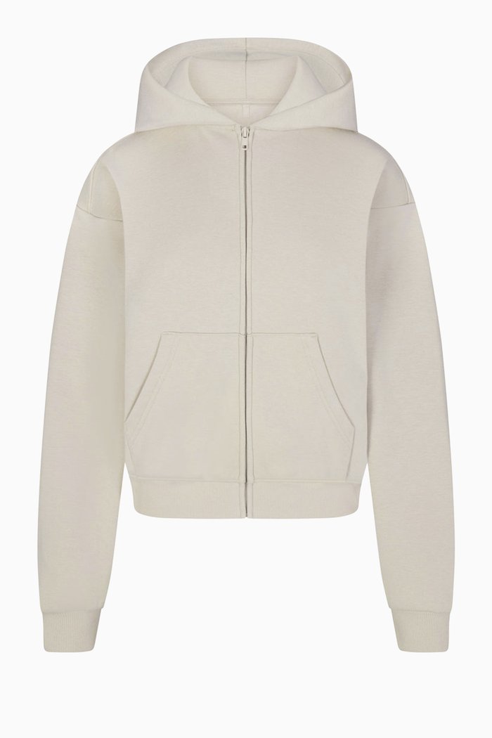 

Zip-up Hoodie in Cotton-fleece, Grey