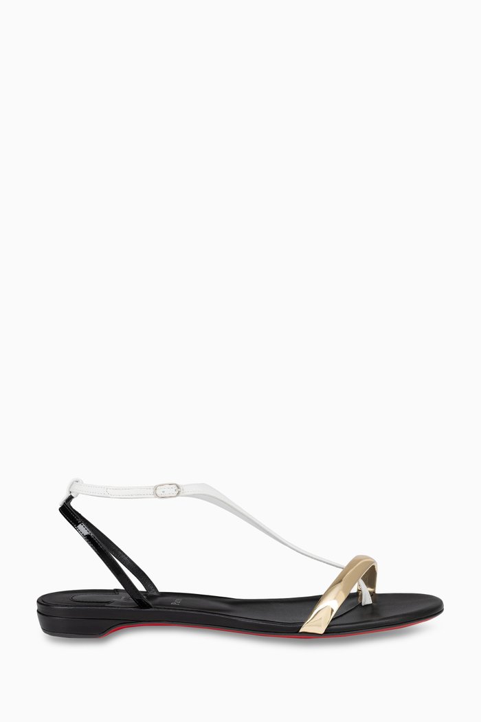 

Athinita Flat Sandals in Leather, Multicolour