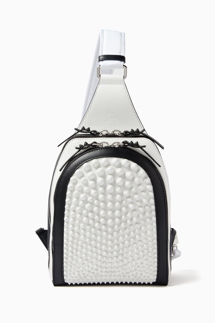 

Loubifunk Studded Crossbody Bag in Leather, Black