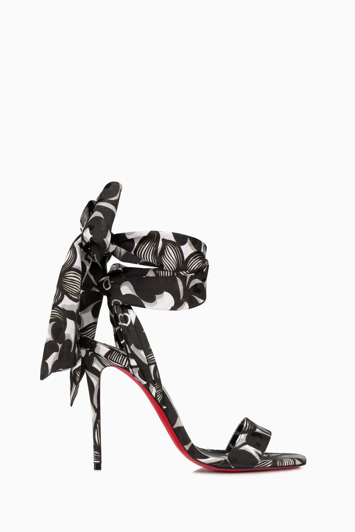 

Sandale Du Desert 100 Sandals in Satin & Leather, Black