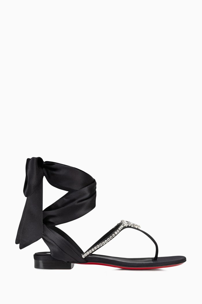 

Just Queenie Du Dessert Sandals in Satin, Black