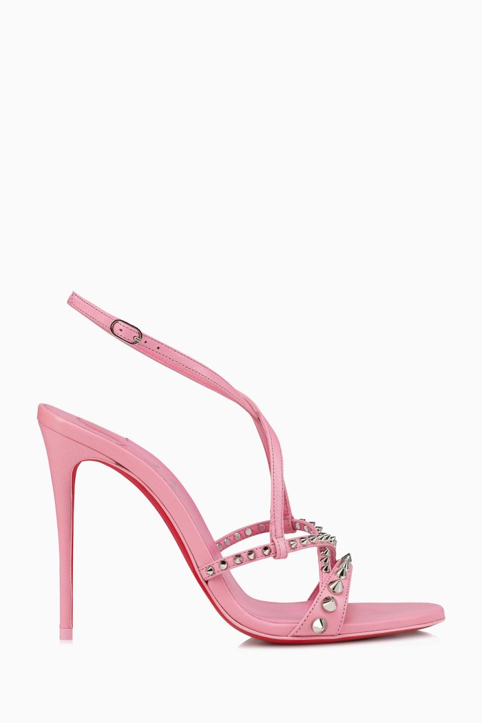 Tatooshka Spikes 100 Sandals in Leather, Pink
