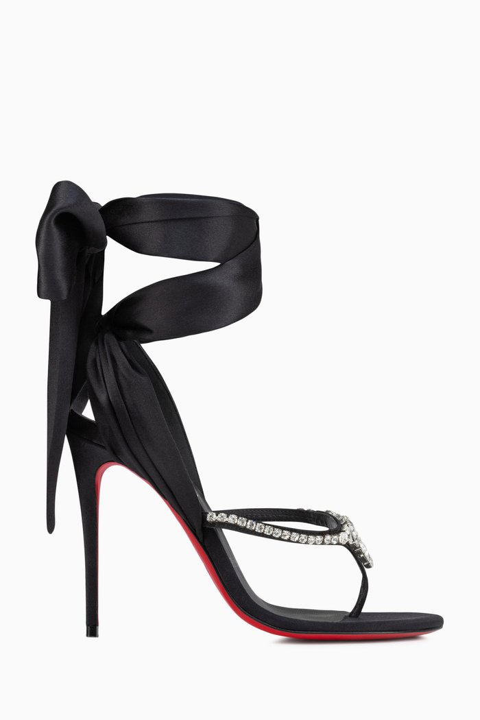 Just Queen Du Dessert 100 Sandals in Satin, Black