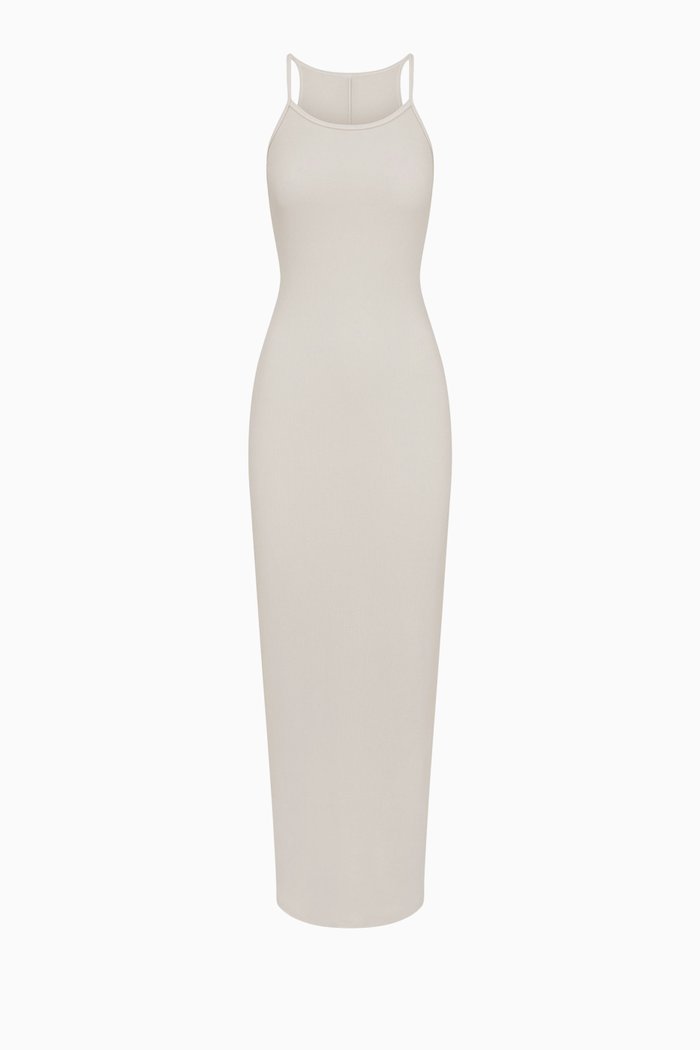 

Ribbed Cami Maxi Dress in Cotton-jersey, Grey