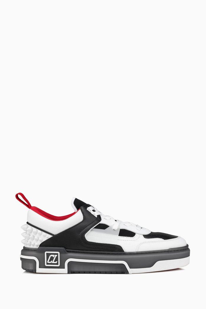 Astroloubi Low-top Sneakers in Calf & Nappa Leather, Black