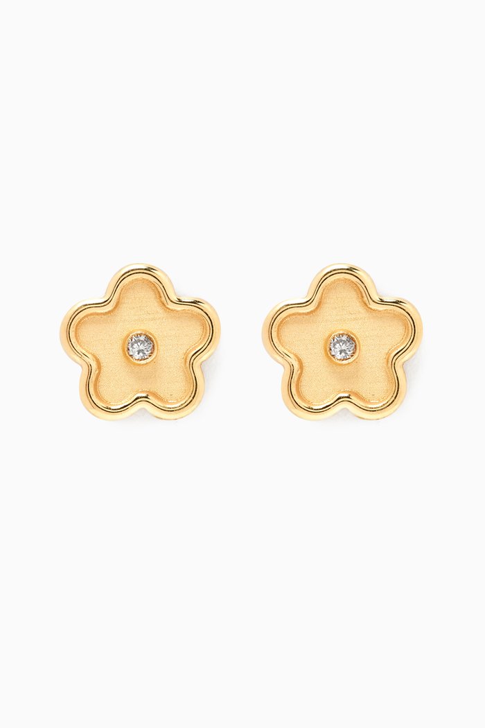 

Flower Diamond Earrings in 18kt Gold