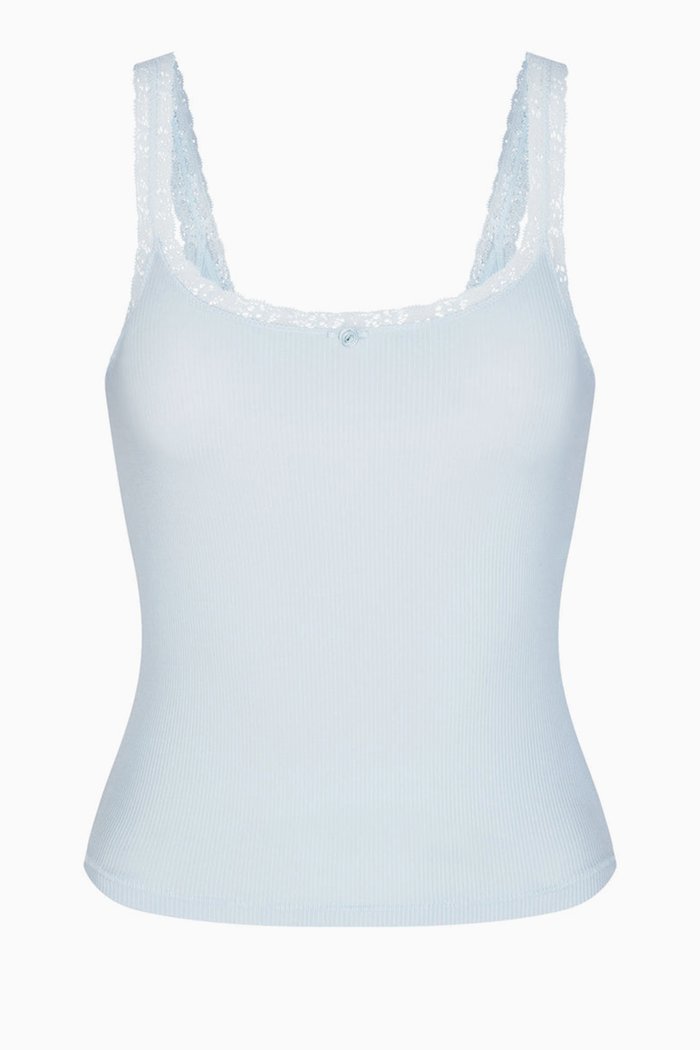 

Soft Lounge Lace Tank Top, Grey