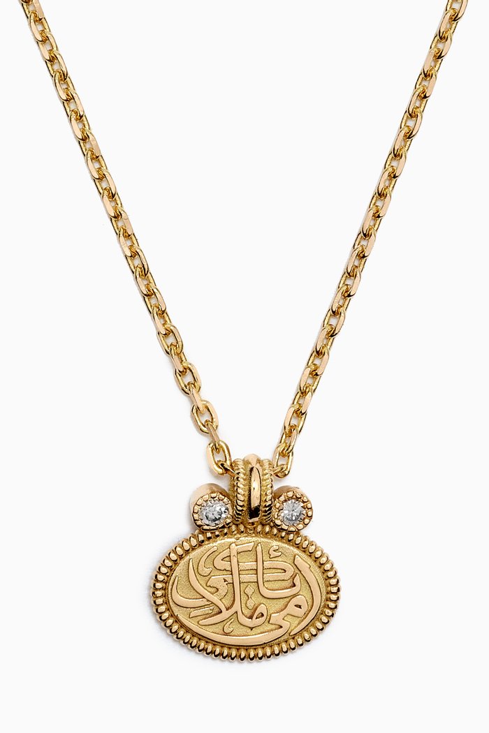 Double Maceted Diamond Necklace in 18kt Gold, Yellow