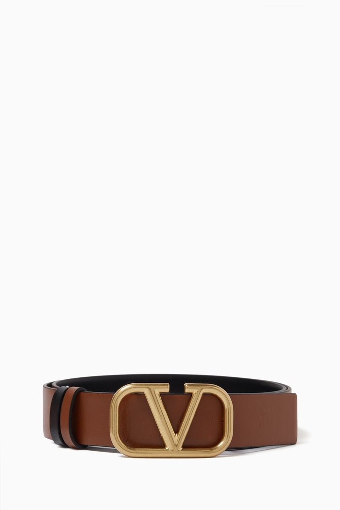 

Valentino Garavani Reversible Belt in Leather,, Brown